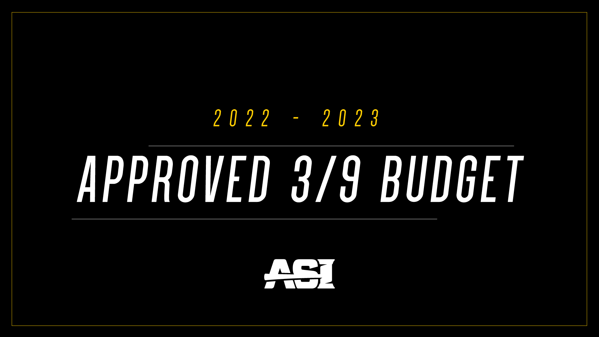 2022-2023 | Approved ASI 3&9 Budget