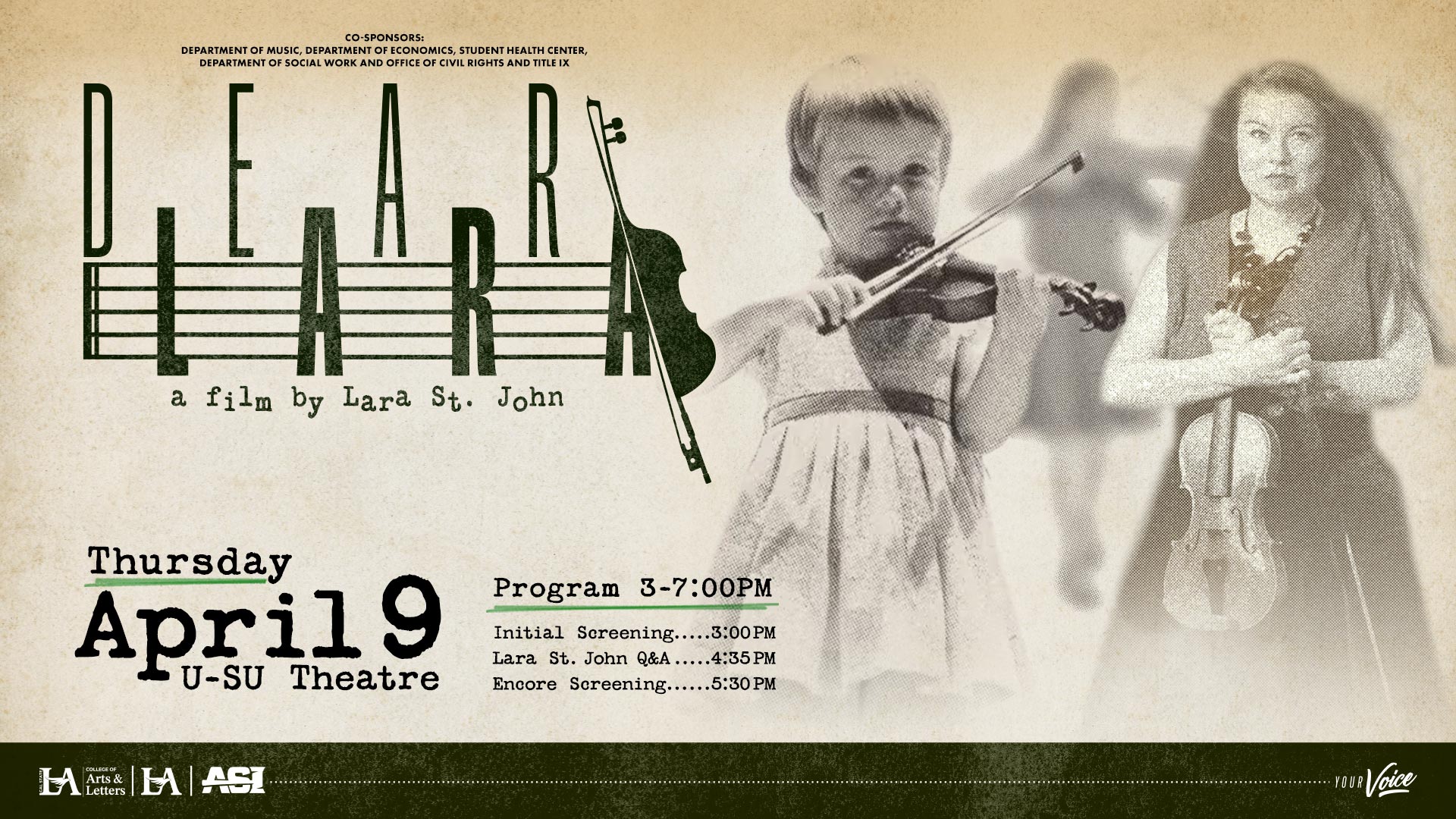 screening of Dear Lara Poster April 19 The ASI Theatre