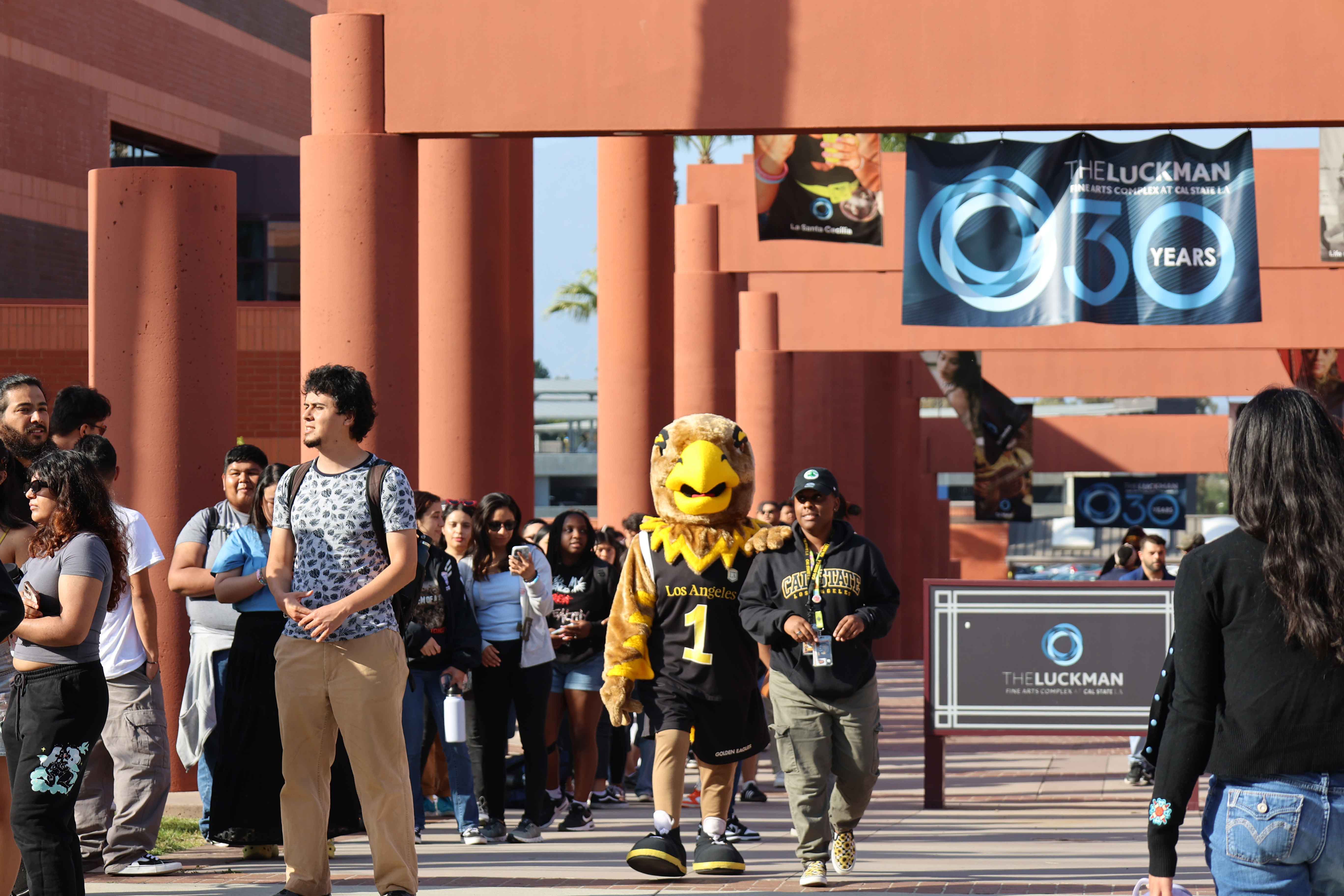Students participating in outdoor climbing activity at Eddie Fest