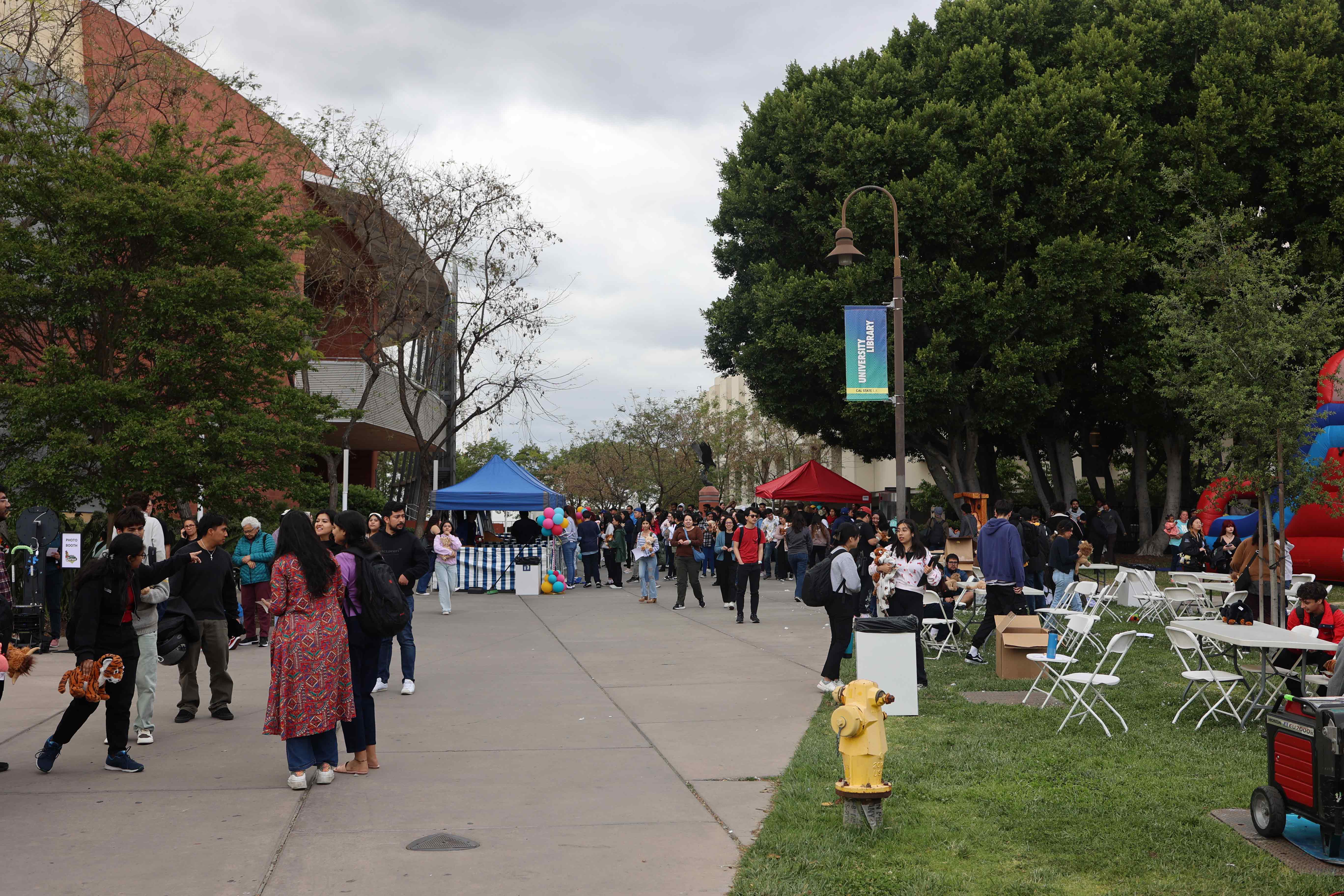 Crowd of students attending Eddie Fest activities at Cal State LA