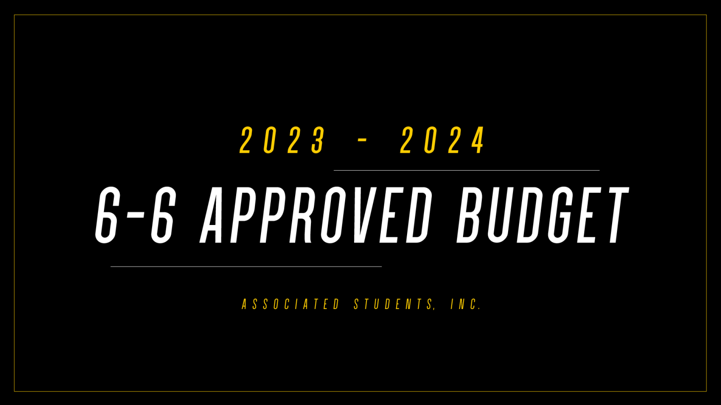 black image with text that says 6 and 6 approved budget