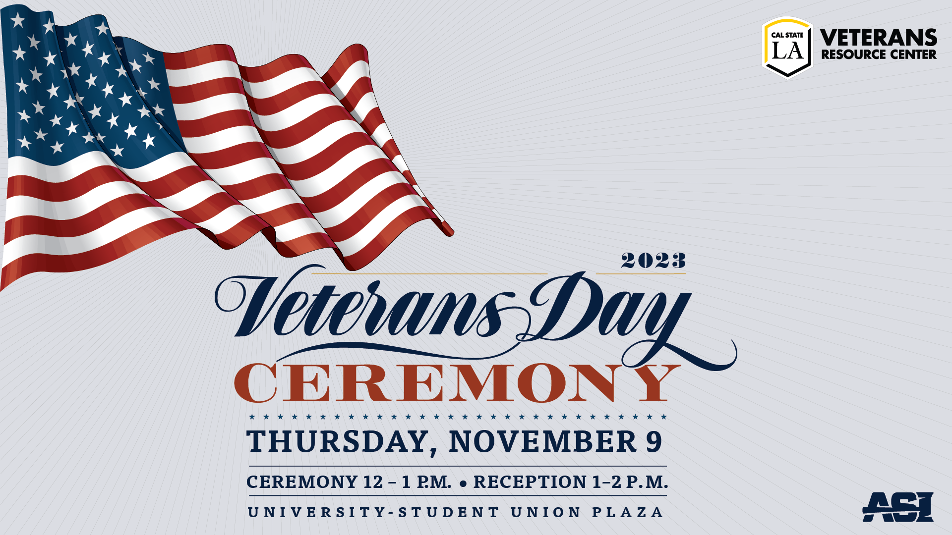Veterans Day Ceremony image with Date November 9
